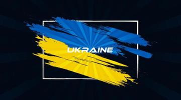 Ukraine Flag with Brush Concept. Flag of Ukraine in Grunge Style. Pray for Ukraine. Hand Painted Brush Flag of Ukraine Country vector