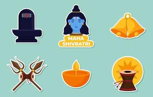 colección de pegatinas maha shivratri vector