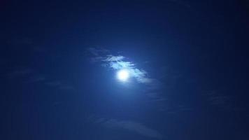 The moon night view with the bright moon in the dark sky at night photo