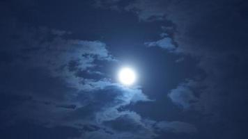 The moon night view with the bright moon in the dark sky at night photo