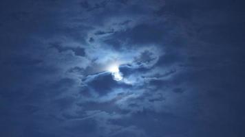 The moon night view with the bright moon in the dark sky at night photo