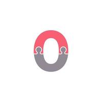 Number 0 with Team Puzzle Jigsaw Connectivity Logo Design Template Element vector