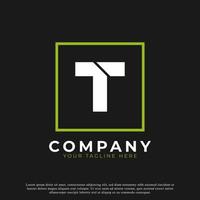 Simple Letter T Inside Square Modern Logo. Usable for Business and Branding Logos. vector