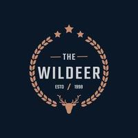 Classic Vintage Retro Label Badge for Deer Reindeer Antler Hunting Logo Design Inspiration vector