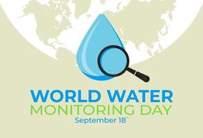 Flat Design Illustration Of World Water Monitoring Day Template, Design Suitable For Posters, Banner, Backgrounds, And Greeting Cards World Water Monitoring Day Themed vector