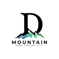 Initial Letter D Mountain Logo. Explore Mountain Advanture Symbol Company Logo Template Element. vector