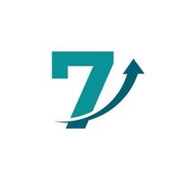 Number 7 Arrow Up Logo Symbol. Good for Company, Travel, Start up, Logistic and Graph Logos vector