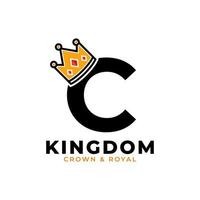 Initial Letter C with Crown Logo Branding Identity Logo Design Template vector