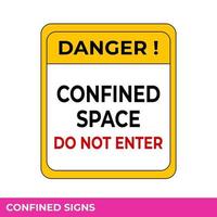 Caution Confined Space Do Not Enter Without Permission Sign In Vector,  Easy To Use And Print Design Templates vector