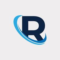 Initial Letter R Tech Logo Design Template Element.  Eps10 Vector