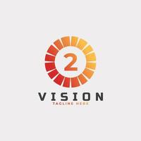 vision Number 2 Logo Design Template Element vector
