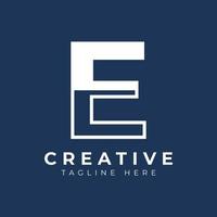 Creative Initial Letter E Logo Design. White Shape Circle Line Style. Usable for Business and Branding Logos. Flat Vector Logo Design Ideas Template Element.