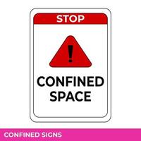 Caution Confined Space Do Not Enter Without Permission Sign In Vector,  Easy To Use And Print Design Templates vector