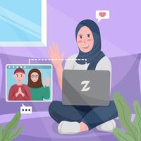 Ramadan Family Gathering Online Concept vector