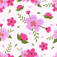 Seamless Pattern Cherry Blossom Background vector