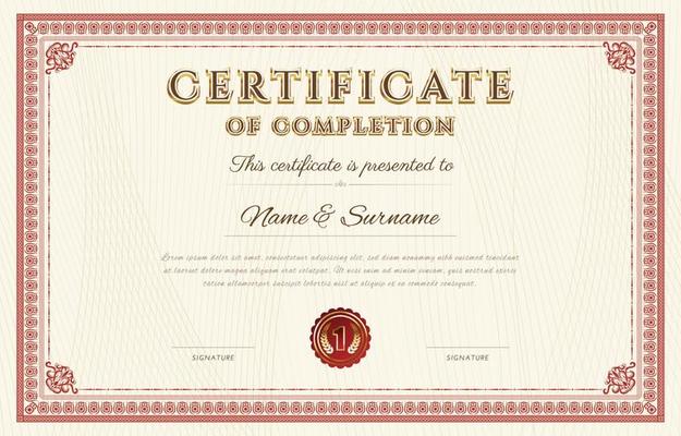 Certificate of Completion for School Graduation Template