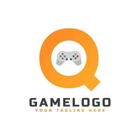 Initial Letter Q with Game Console Icon and Pixel for Gaming Logo Concept. Usable for Business, Technology and Game Startup Application  Logos. vector