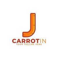 Initial Letter J Carrot Logo Design Vector. Designed for Web Site Design, Logo, App, UI vector