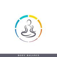 Body Balance of Fitness and Wellness Vector Logo Design Template Element