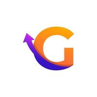 letra inicial g flecha hacia arriba símbolo del logotipo. bueno para logotipos de empresas, viajes, puesta en marcha, logística y gráficos vector