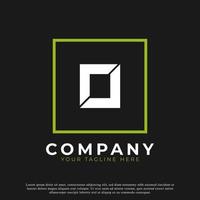 Simple Letter O Inside Square Modern Logo. Usable for Business and Branding Logos. vector