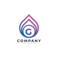 Initial Letter G with Oil and Gas Logo Design Inspiration vector