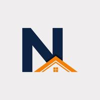 bienes raíces. elemento de plantilla de diseño de logotipo de casa letra n inicial. eps10 vectoriales vector