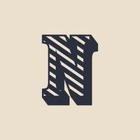 Letter N Retro Vintage Hipster Vector Logo Design Template Inspiration