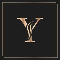 Elegant letter Y Graceful Royal Calligraphic Beautiful Logo. Vintage Gold Drawn Emblem for Book Design, Brand Name, Business Card, Restaurant, Boutique, or Hotel vector