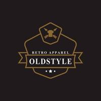 insignia retro vintage para prendas de vestir símbolo de diseño de emblema de logotipo de estilo antiguo