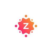 Smart and Creative Letter Z Logo Design Template with  Dots or Points. Geometric Dot Circle Science Medicine Sign. Universal Energy Tech Planet Star Atom Vector Icon Element