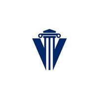 bufete de abogados letra v elemento de plantilla de diseño de logotipo vector