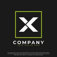 Simple Letter X Inside Square Modern Logo. Usable for Business and Branding Logos. vector