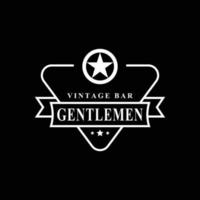 Vintage Retro Badge for Gentleman Cloth Apparel Logo Design Symbol vector