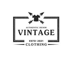 Classic Vintage Retro Label Badge for Clothing Apparel Square Logo Emblem Design Template Element vector