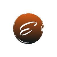 Letter E splash Circle. Usable for Business, wedding, make up and fashion Logos. vector