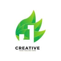 Nature Green Leaf Letter J Logo Design. monogram logo. Green Leaves Alphabet Icon. Usable for Business, Science, Healthcare, Medical and Nature Logos.Flat Vector Logo Design Template Element. Eps10