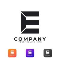 Creative Abstract Initial Letter E Logo Modern and Elegant. Black Geometric Shape Arrow Style. Usable for Business and Branding Logos. Flat Vector Logo Design Ideas Template Element. Eps10 Vector