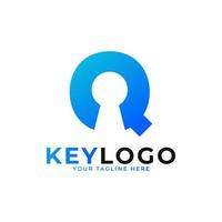 Initial Letter Q Keyhole Logo Icon.  Logo Protection Symbol Vector Logo Design