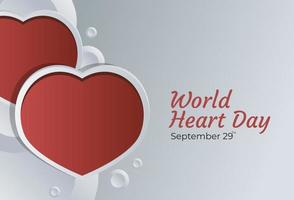 Flat Design Illustration Of World Heart Day Templates, Design Suitable For Posters, Backgrounds, Greeting Cards, World Heart Day Themed vector