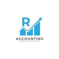 Initial Letter R Chart Bar Finance Logo Design Inspiration vector