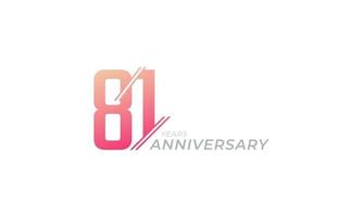 81 Year Anniversary Celebration Vector. Happy Anniversary Greeting Celebrates Template Design Illustration vector