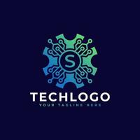 Technology Initial Letter S Logo Design Template Element. vector