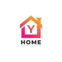 Initial Letter Y Home House Logo Design. Real Estate Logo Concept. Vector Illustration