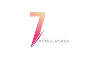 7 Year Anniversary Celebration Vector. Happy Anniversary Greeting Celebrates Template Design Illustration