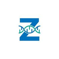 Initial Letter Z Genetic Dna Icon Logo Design Template Element. Biological Illustration vector