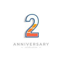 2 Year Anniversary Celebration with Charging Icon Battery for Celebration Event, Wedding, Greeting card, and Invitation Isolated on White Background vector