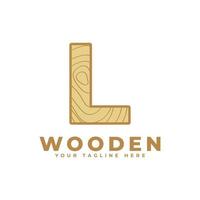 letra l con logo de textura de madera. utilizable para logotipos de negocios, arquitectura, bienes raíces, construcción y construcción vector