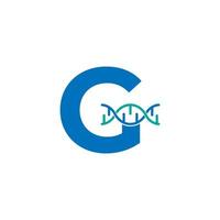 Initial Letter G Genetic Dna Icon Logo Design Template Element. Biological Illustration vector