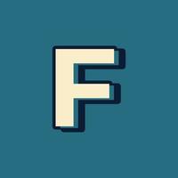 Vintage Retro Style Alphabet Letter F Logo Vector with Uppercase Font Template Element